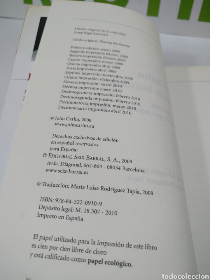 Libros de segunda mano: El factor Humano. John Carlin. Seix Barral. - Foto 4