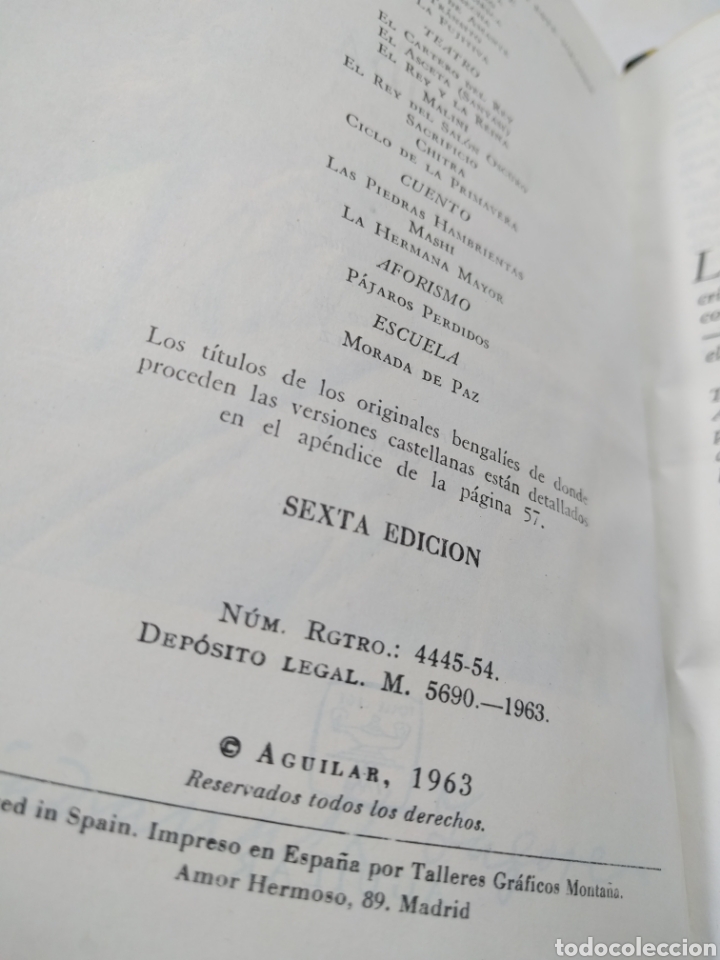 Libros de segunda mano: Rabindranaz Tagore. Obra escogida. Aguilar. - Foto 2