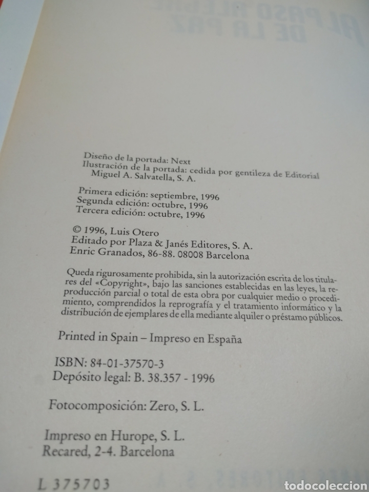 Libros de segunda mano: Luis Otero. Al paso alegre de la paz. Plaza y Janes. - Foto 3