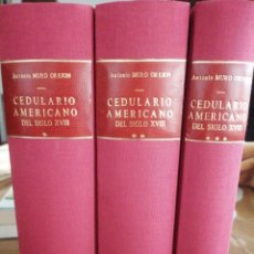 Libros de segunda mano: CEDULARIO AMERICANO DEL SIGLO XVIII. ANTONIO MURO OREJON