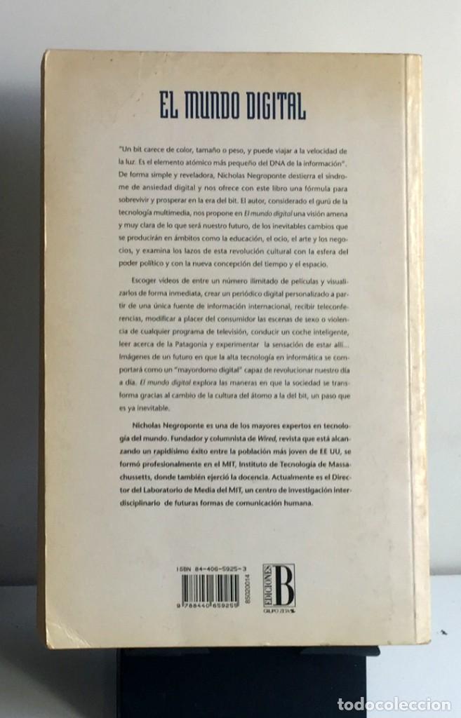 Libros de segunda mano: El MUNDO DIGITAL. Nicholas Nigroponte - Foto 2