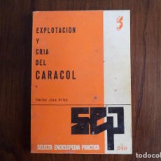 Libros de segunda mano: LIBRO EXPLOTACIÓN Y CRIA DEL CARACOL. DE MATIAS JOSA ARTES.. Lote 311814748