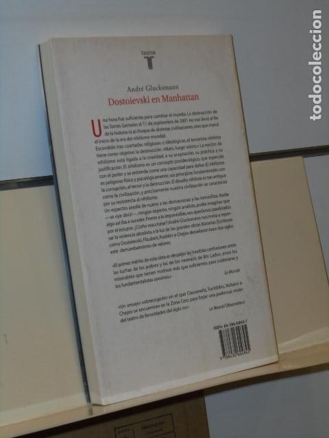 Libros de segunda mano: DOSTOIEVSKI EN MANHATTAN ANDRE GLUCKSMANN - TAURUS - Foto 2