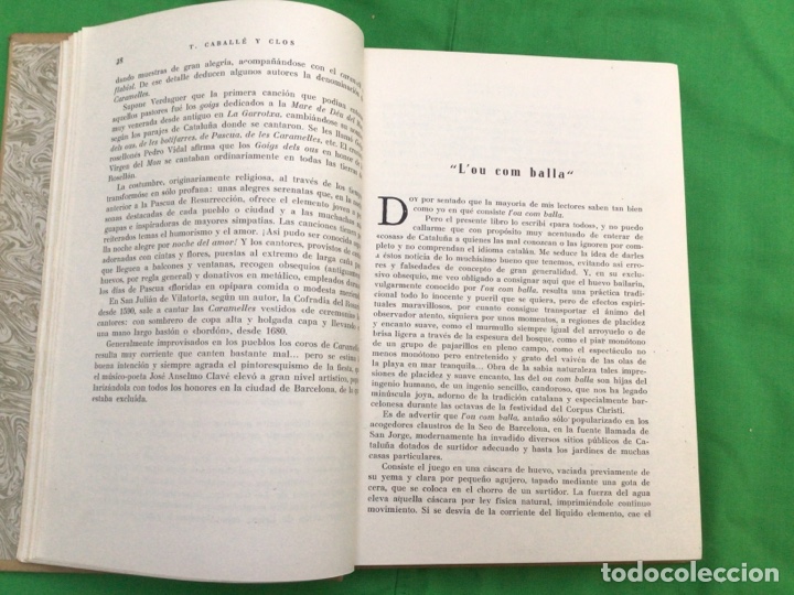 Libros de segunda mano: FOLKLORE CATALAN (Tom&aacute;s Caball&eacute; y Clos) A&ntilde;o 1947 - Foto 6