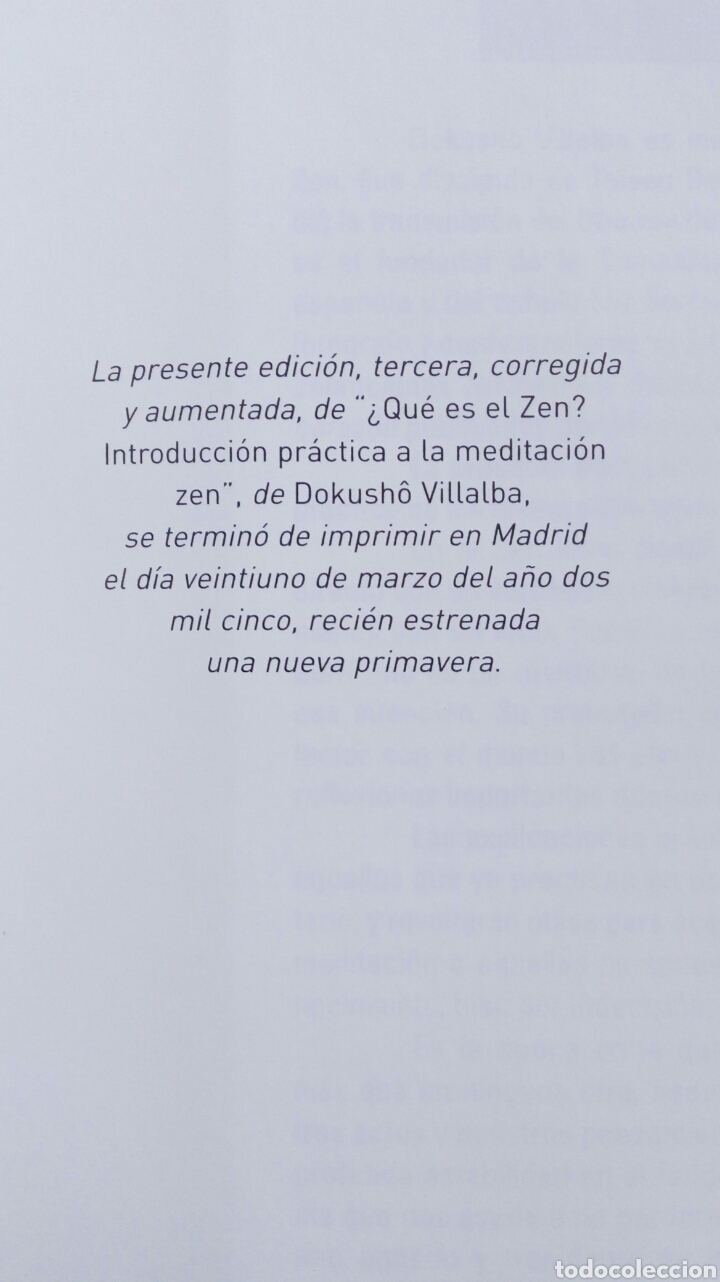 Libros de segunda mano: &iquest;Qu&eacute; es el Zen?. Dokush&ocirc; Villalba. - Foto 7