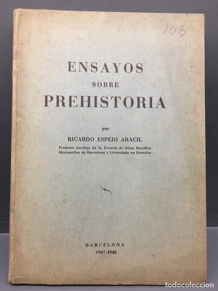 Libros de segunda mano: ENSAYOS SOBRE PREHISTORIA. Ricardo Espejo - Foto 1