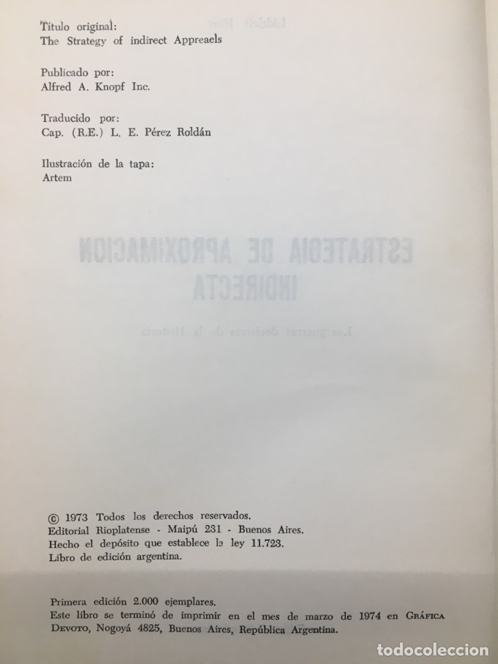 Libros de segunda mano: ESTRATEGIA DE APROXIMACI&Oacute;N INDIRECTA. Hart - Foto 3