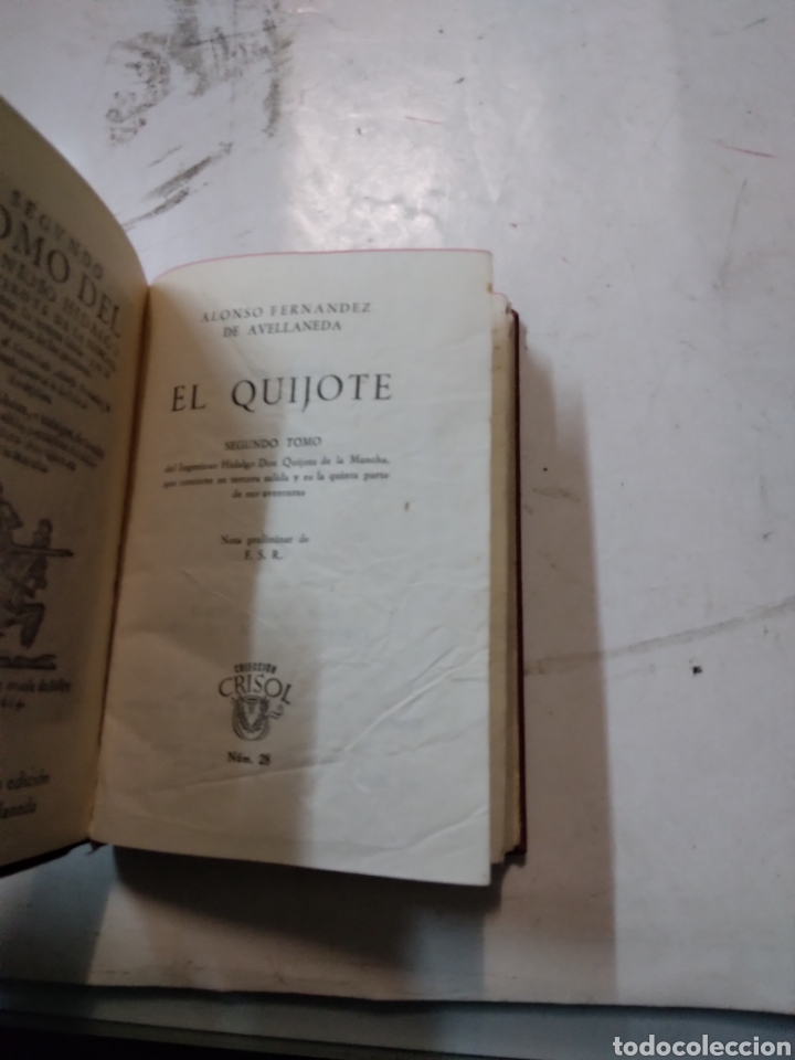 Libros de segunda mano: Alfonso Fern&aacute;ndez de Avellaneda,El Quijote, Crisol - Foto 2