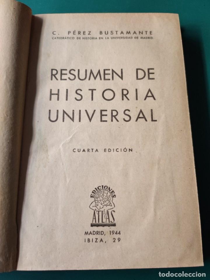 Libros de segunda mano: Resumen de Historia Universal. 1944. - Foto 1