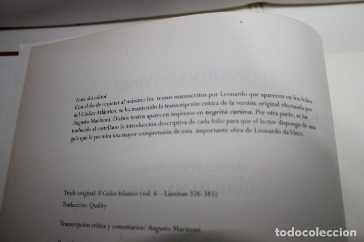 Libros de segunda mano: LEONARDO DA VINCI EL CODICE ATLANTICO VOLUMEN 6 2007 - Foto 5