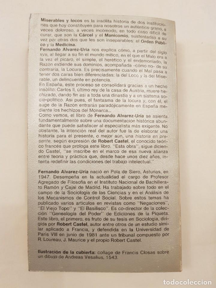 Libros de segunda mano: 1a ed. Miserables y locos. Fernando &Aacute;lvarez-Uria. - Foto 3