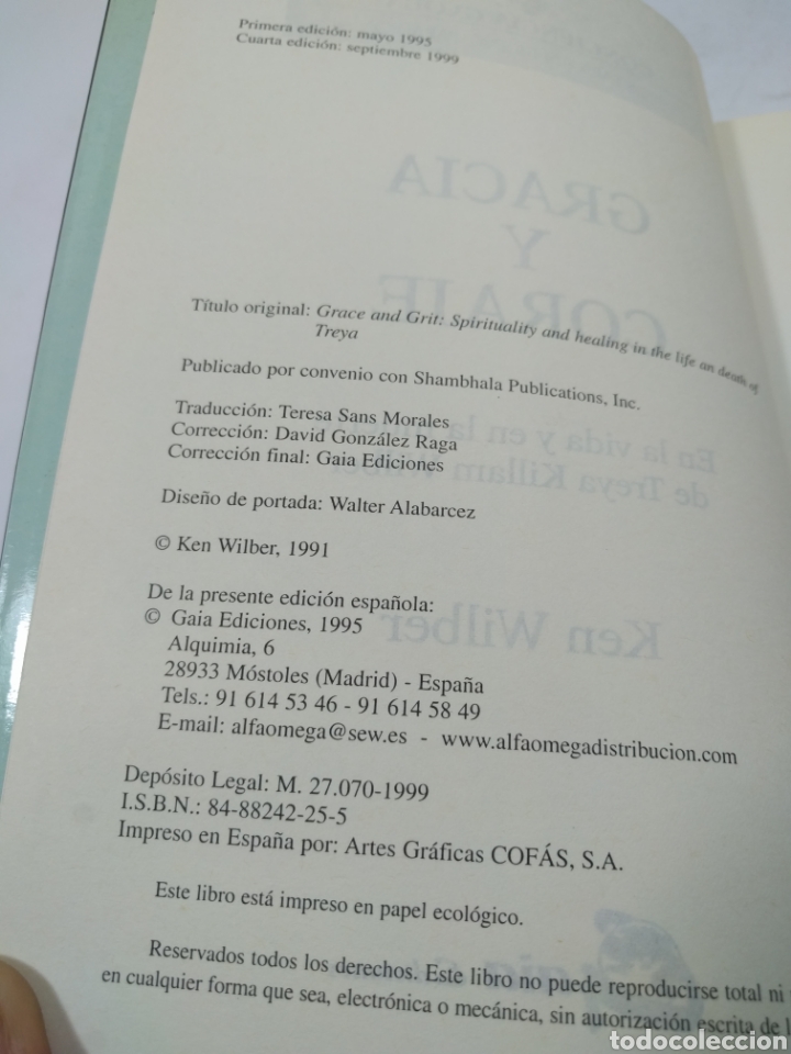 Libros de segunda mano: Gracias y coraje. Ken Wilber. Gaia - Foto 3