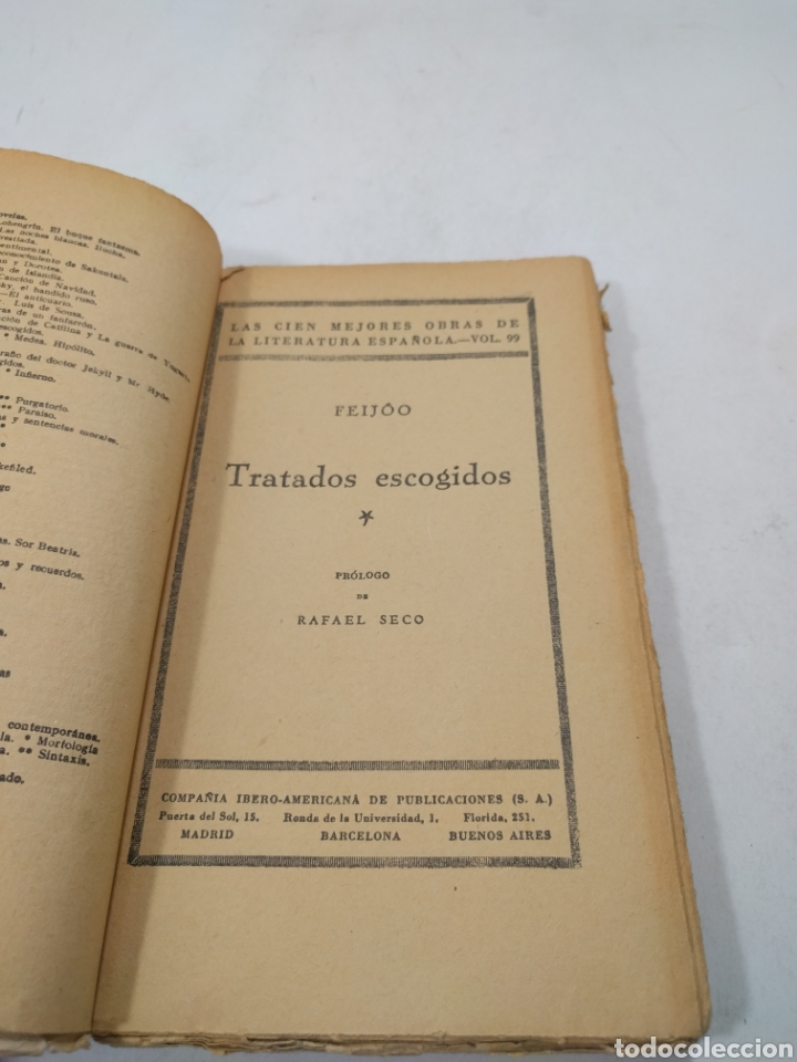 Libros de segunda mano: Tratados escogidos. Feijoo. - Foto 3