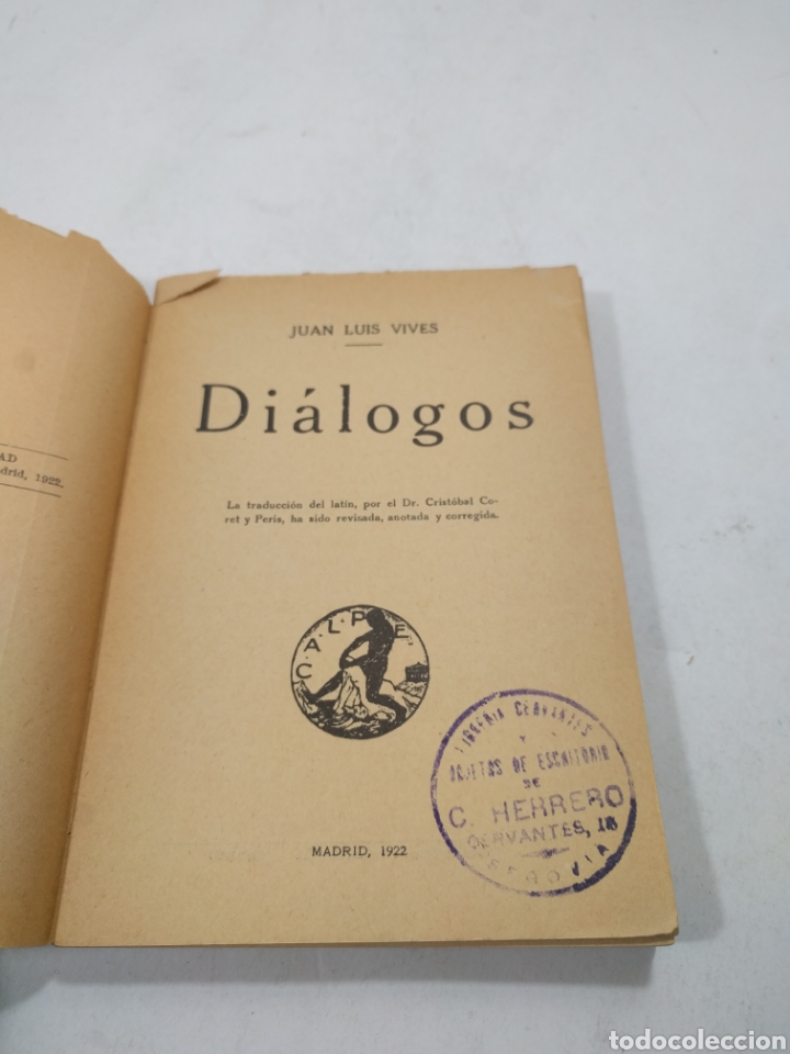 Libros de segunda mano: Di&aacute;logos. Colecci&oacute;n universal. Juan Luis Vives. 1922. - Foto 2