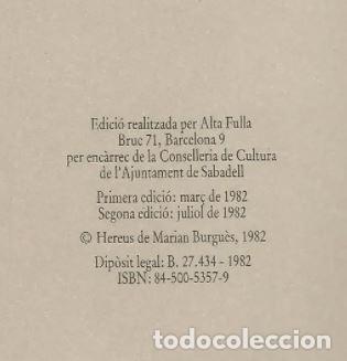 Libros de segunda mano: SABADELL DEL MEU RECORD - Marian Burgu&egrave;s - Foto 2