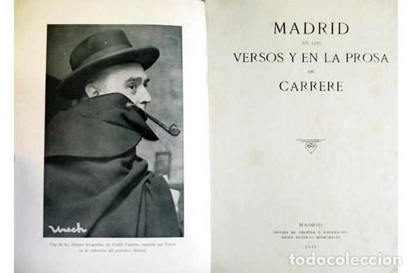 Libros de segunda mano: Madrid en los versos y en la prosa de Emilio Carrere. 1948. - Foto 2