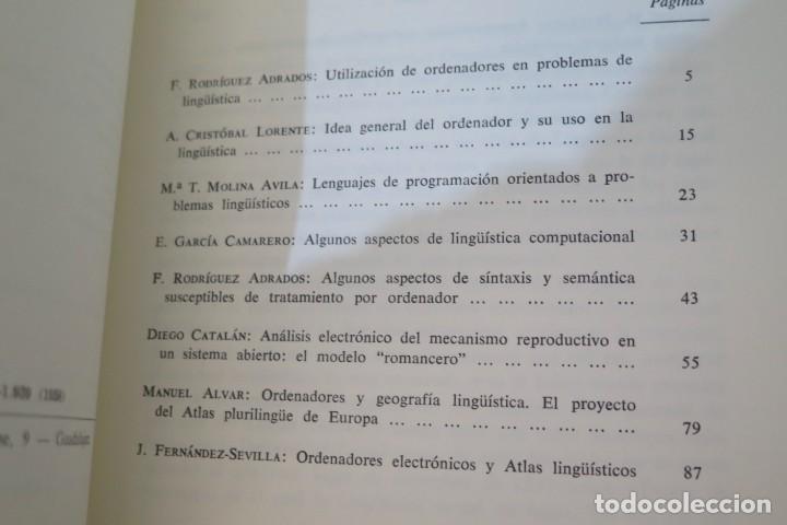 Libros de segunda mano: UTILIZACI&Oacute;N DE ORDENADORES EN PROBLEMAS DE LING&Uuml;&Iacute;STICA - Foto 2