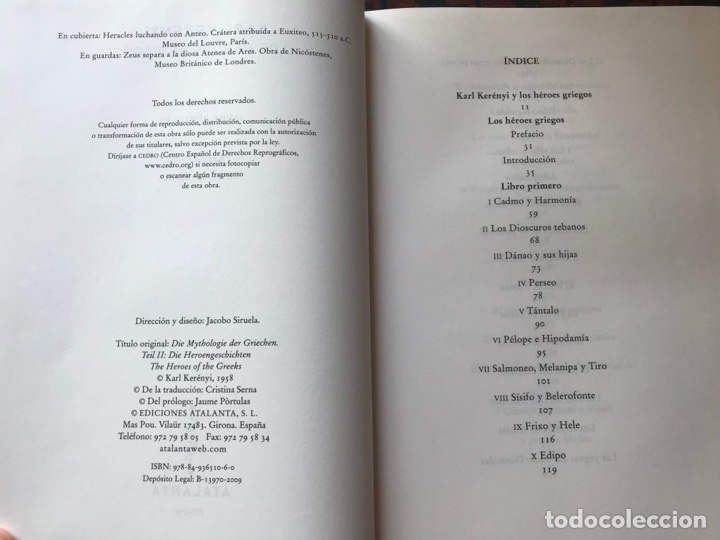 Libros de segunda mano: Los h&eacute;roes griegos. Karl Kerenyi. Atalanta - Foto 4