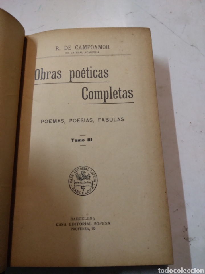 Libros de segunda mano: Campoamor, Obras completas, tomo III - Foto 2