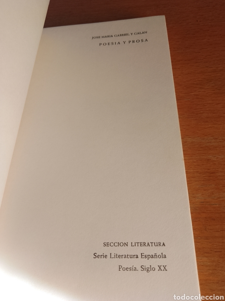 Libros de segunda mano: POES&Iacute;A Y PROSA - Jose Mar&iacute;a Gabriel y Gal&aacute;n - Foto 3