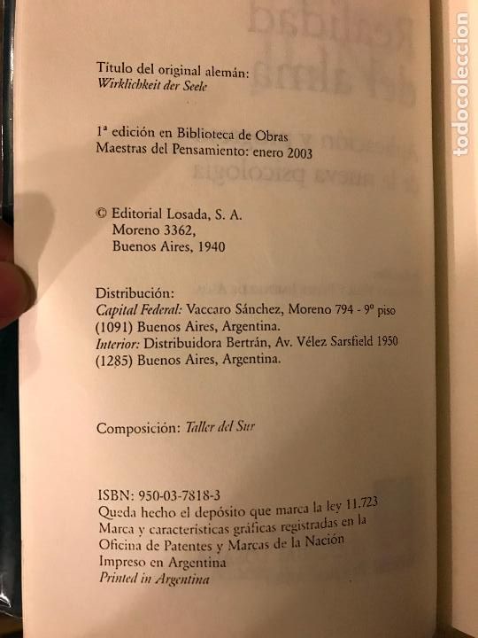 Libros de segunda mano: Realidad del alma. Jung - Foto 2