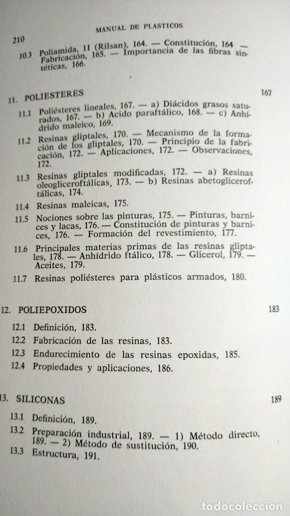 Libros de segunda mano: MANUAL DE PLASTICOS - C. CHAUSSIN - Foto 8