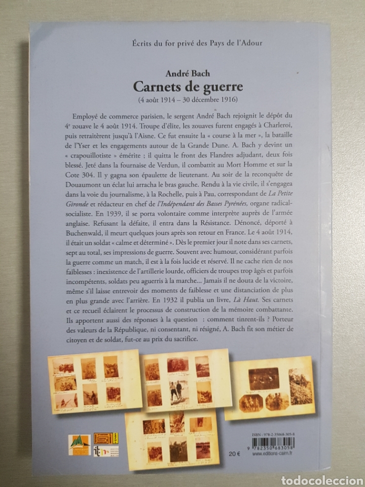 Libros de segunda mano: CARNETS DE GUERRE . ANDR&Eacute; BACH - Foto 2