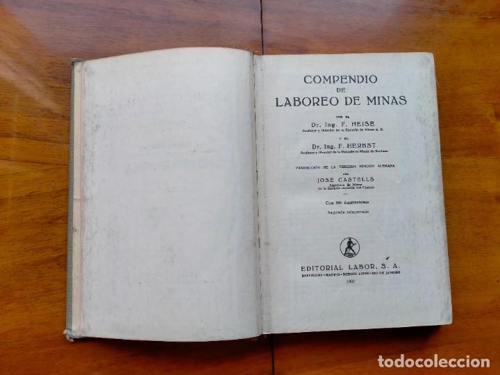 Libros de segunda mano: Compendio de laboreo de minas. 2&deg; reimpresi&oacute;n - Foto 3