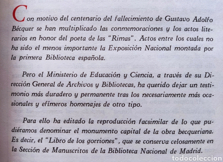Libros de segunda mano: GUSTAVO A. B&Eacute;CQUER LIBRO DE LOS GORRIONES FACS&Iacute;MIL 1970 - Foto 7