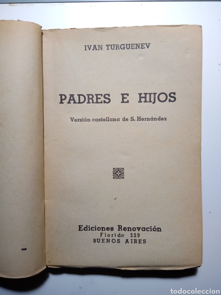 Libros de segunda mano: Padres e hijos. Iv&aacute;n Turguenev. 1944. - Foto 2