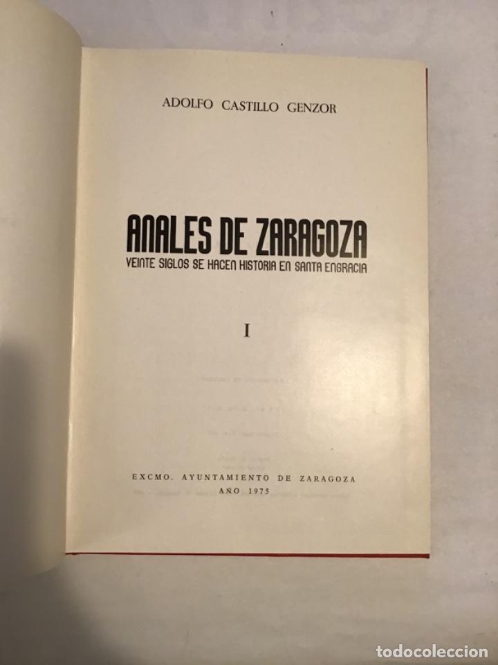 Libros de segunda mano: Anales de Zaragoza. Adolfo Castillo Genzor. 2 tomos - Foto 2