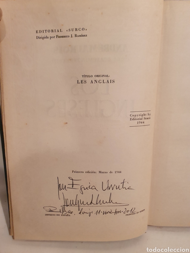 Libros de segunda mano: LOS INGLESES. ANDRE MAUROIS. EDITORIAL SURCO 1944. - Foto 2