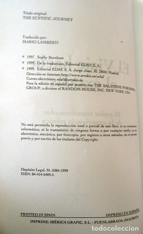 Libros de segunda mano: EL VIAJE HACIA EL &Eacute;XTASIS SOPHY BURNHAM - Foto 4