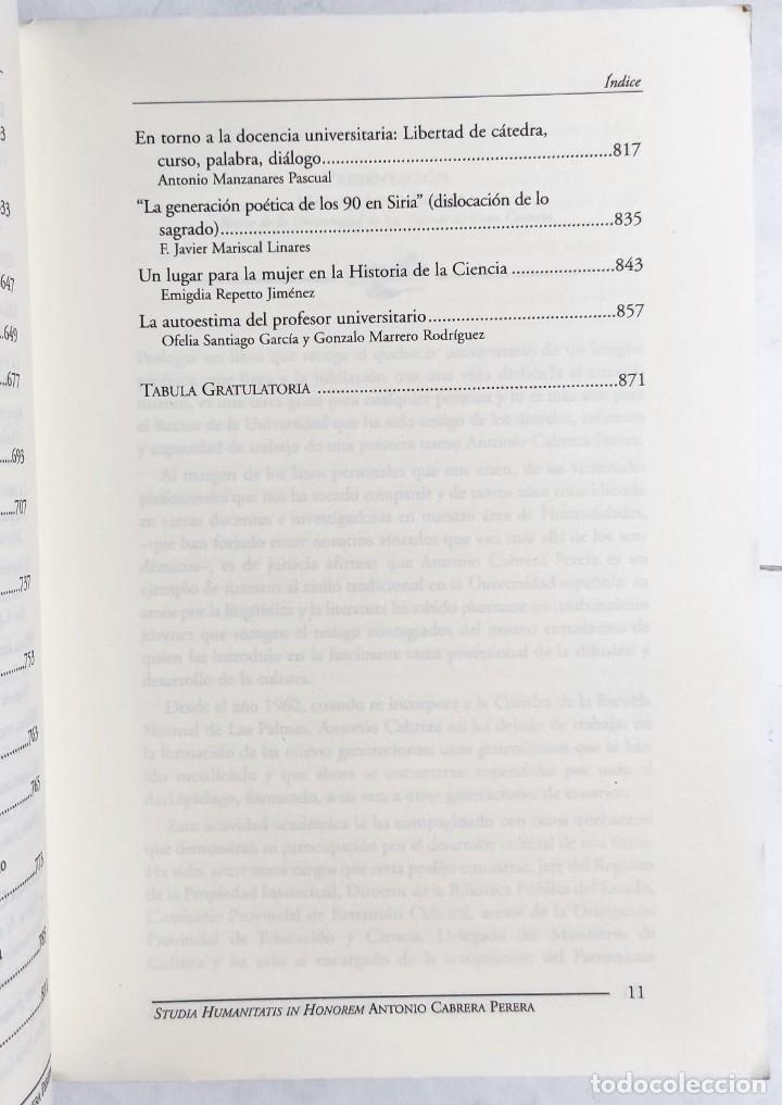 Libros de segunda mano: ANTONIO CABRERA PERERA. STUDIA HUMANITATIS IN HONOREM. 2002. CANARIAS. - Foto 4