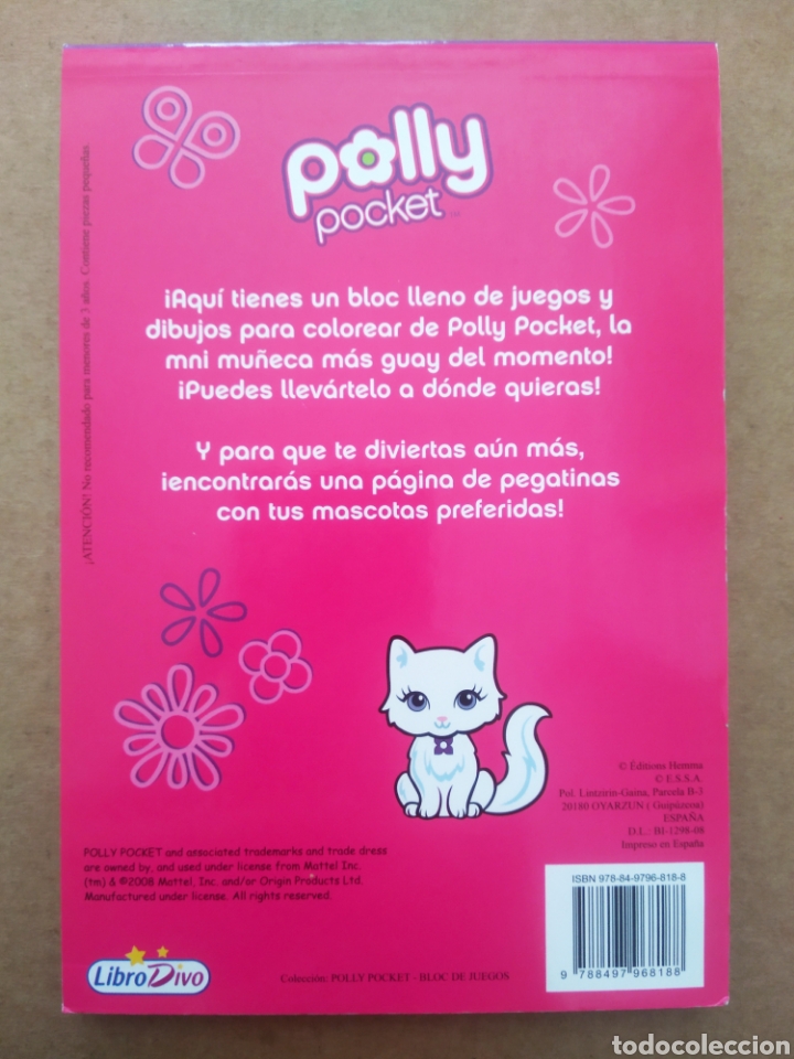 Libros de segunda mano: Polly Pocket: Bloc de Juegos (LibroDivo, 2008). Con pegatinas. Sin usar. - Foto 2