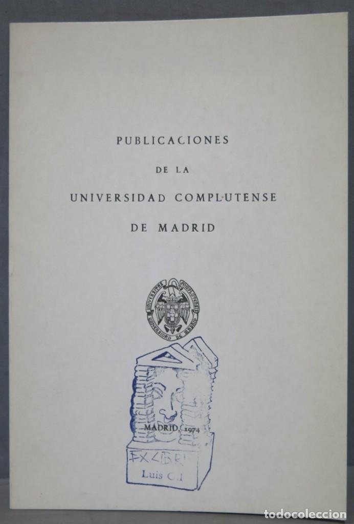 Libri di seconda mano: PUBLICACIONES DE LA UNIVERSIDAD COMPLUTENSE DE MADRID