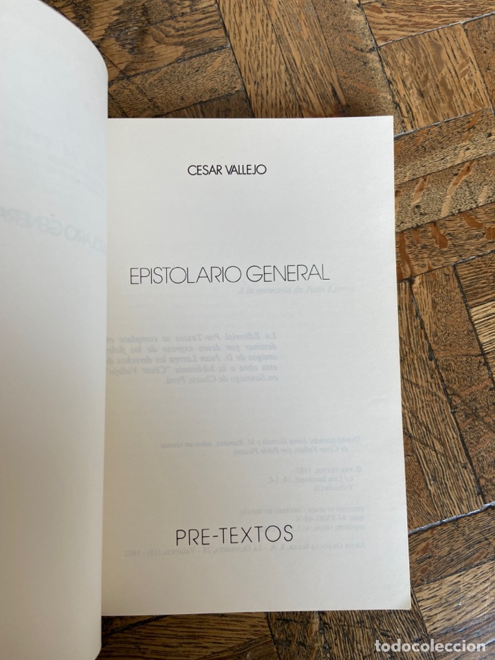 Libros de segunda mano: Epistolario general - C&eacute;sar Vallejo - Pretextos (1982) - Foto 3