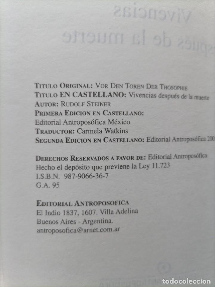 Libros de segunda mano: Vivencias despu&eacute;s de la muerte Steiner - Foto 4