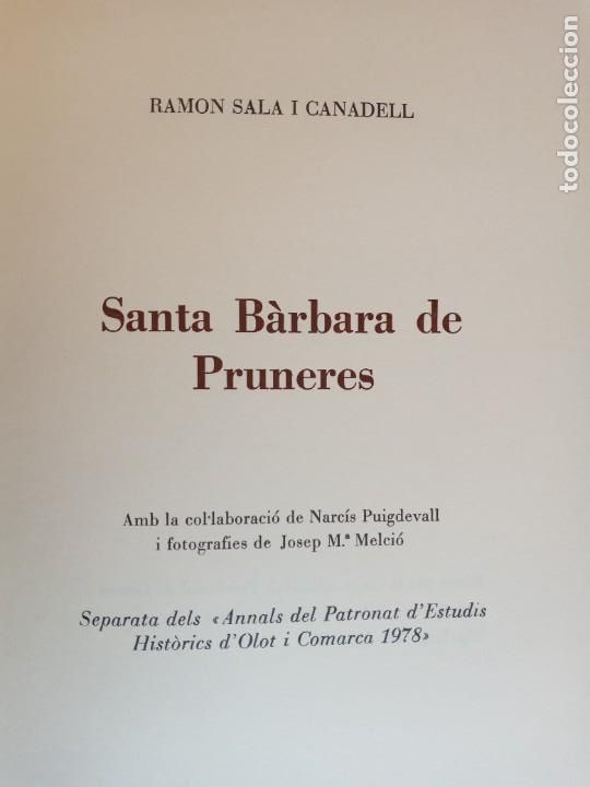 Libros de segunda mano: SANTA BARBARA DE PRUNERES. RAMON SALA I CANADELL. OLOT 1979. - Foto 1