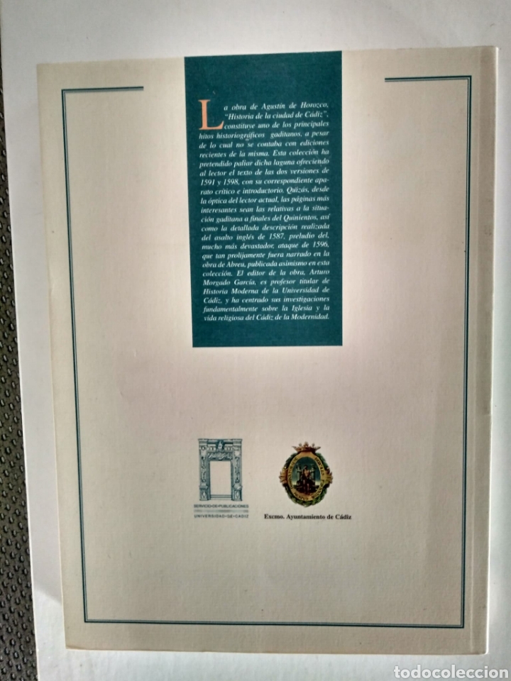 Libros de segunda mano: Historia de C&aacute;diz / Agust&iacute;n de Horozco - Foto 4