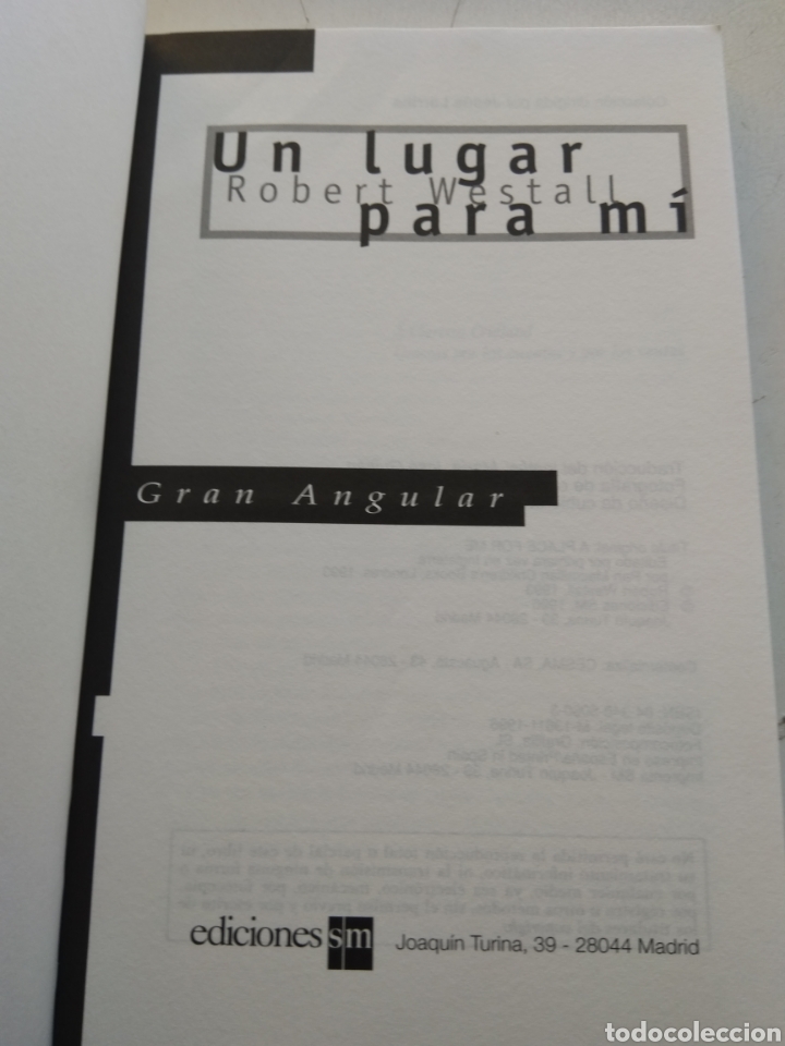 Libros de segunda mano: UN LUGAR PARA MI/ROBERT WESTALL/GRAN ANGULAR - Foto 2