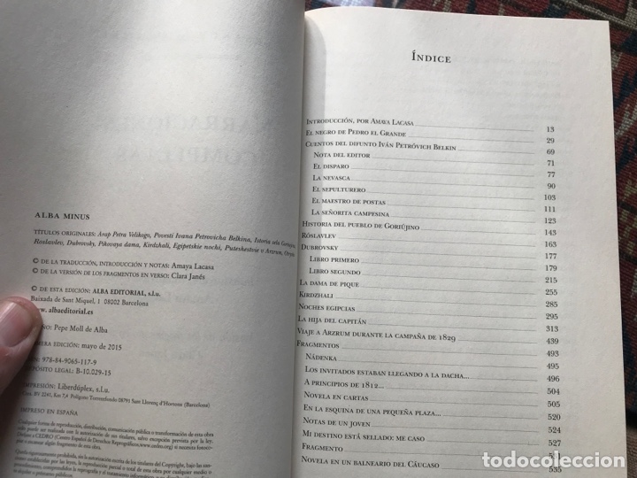 Libros de segunda mano: Narraciones completas. Alexander Pushkin. Alba. Muy dif&iacute;cil - Foto 4