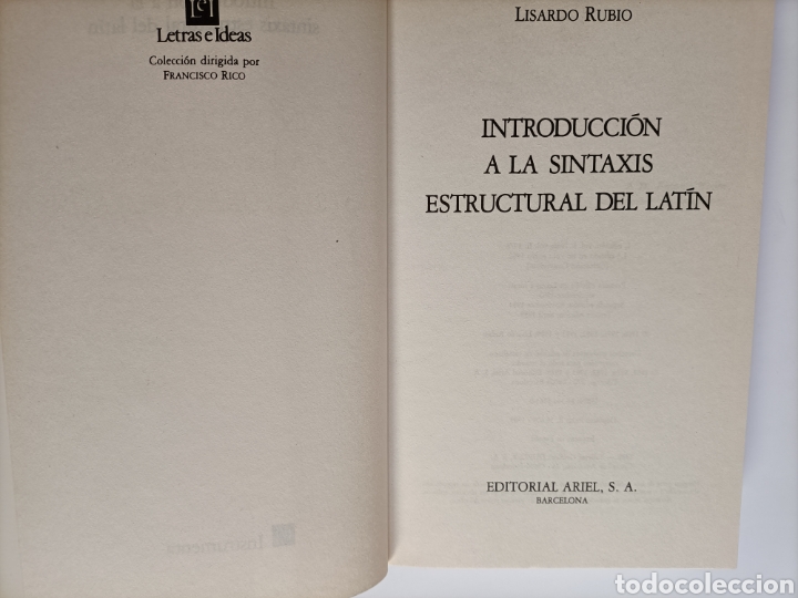 Libros de segunda mano: Introducci&oacute;n a la sintaxis estructural del lat&iacute;n Lisardo Rubio - Foto 7