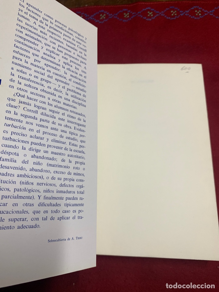 Libros de segunda mano: El aprender. Fundamentos psicol&oacute;gicos y problem&aacute;tica. Werner Correll. - Foto 3
