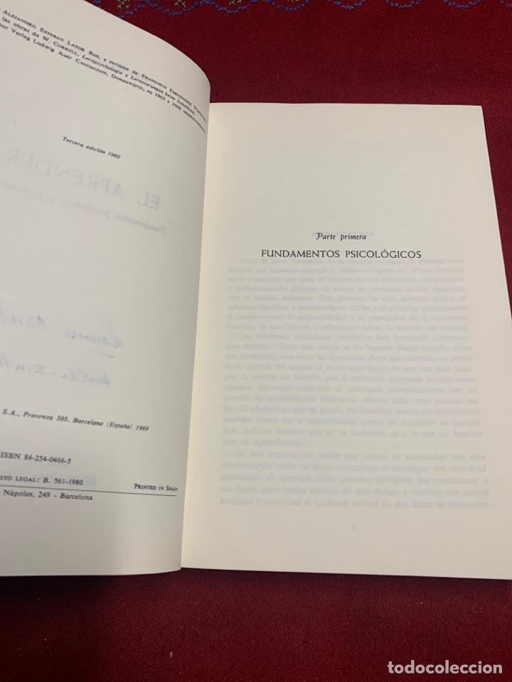 Libros de segunda mano: El aprender. Fundamentos psicol&oacute;gicos y problem&aacute;tica. Werner Correll. - Foto 5