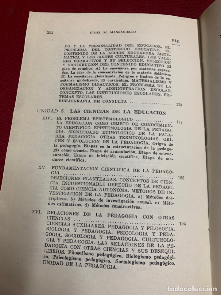 Libros de segunda mano: Introducci&oacute;n a las ciencias de la educaci&oacute;n. Ethel M. Manganiello. - Foto 7