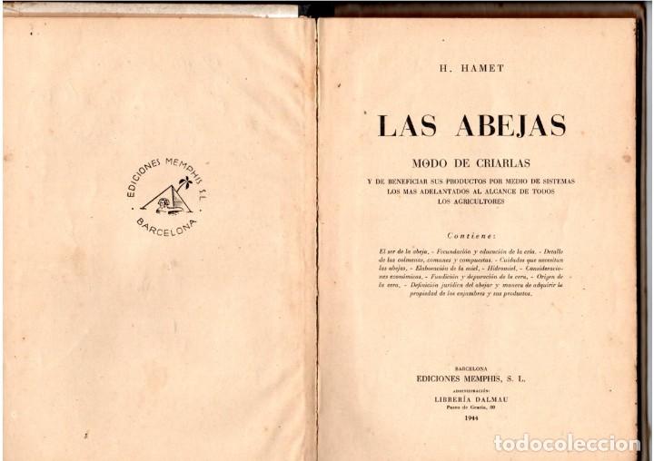 Libros de segunda mano: LAS ABEJAS *** H. HAMET *** MODO DE CRIARLAS 1944 - Foto 2