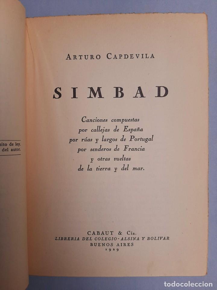 Libros de segunda mano: Capdevila, Arturo - Simbad - 1929 Primera edici&oacute;n - Foto 2