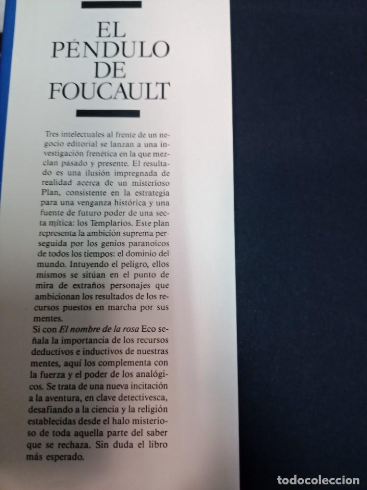 Libros de segunda mano: UMBERTO ECO El p&eacute;ndulo de Foucault SA8536 - Foto 2