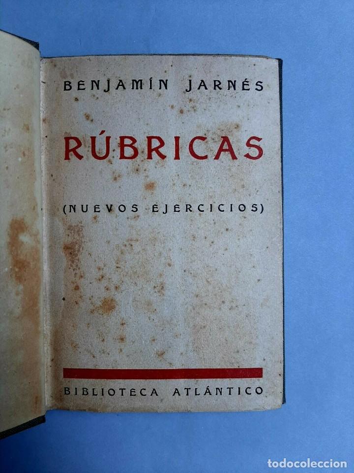 Libros de segunda mano: Jarn&eacute;s, Benjam&iacute;n - R&uacute;bricas (Nuevos Ejercicios) Madrid, 1931 Primera edicion - Foto 1
